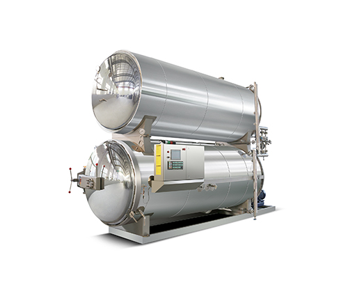 Full water immersion counter pressure retort concept