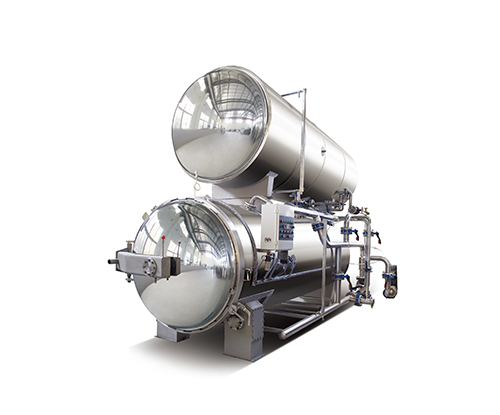 Rotary water immersion retort